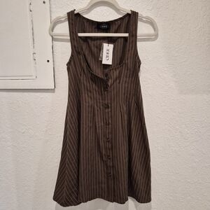 Cider Brown Striped Mini Dress